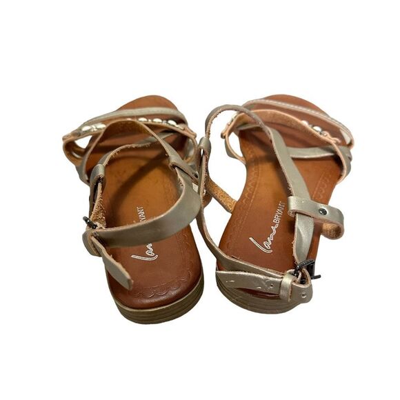 Lane Bryant gold beaded sandals size 7 gladiator strappy - Picture 5 of 8